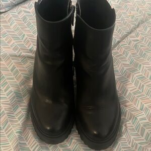 Chunky Black Platform Ankle Boots